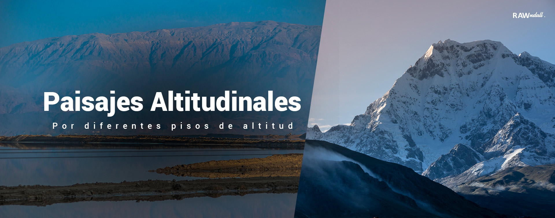 Cover de Paisajes por altitud, una fotocomposición de dos fotografias, una del mar muerto en Israel y la otra del Ausangate en Peru.